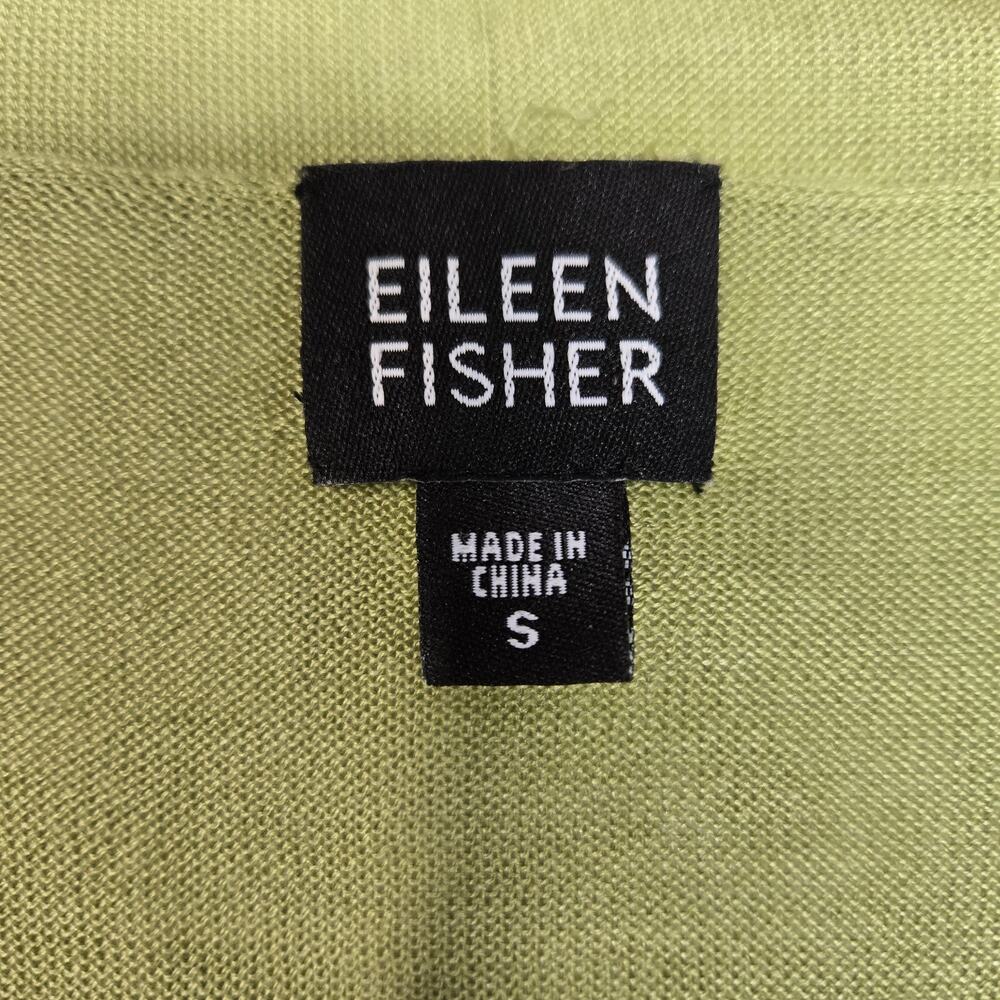 Eileen‎ Fisher Lightweight Silk Open Cardigan Sweater Small Womens Light Green - Picture 4 of 8